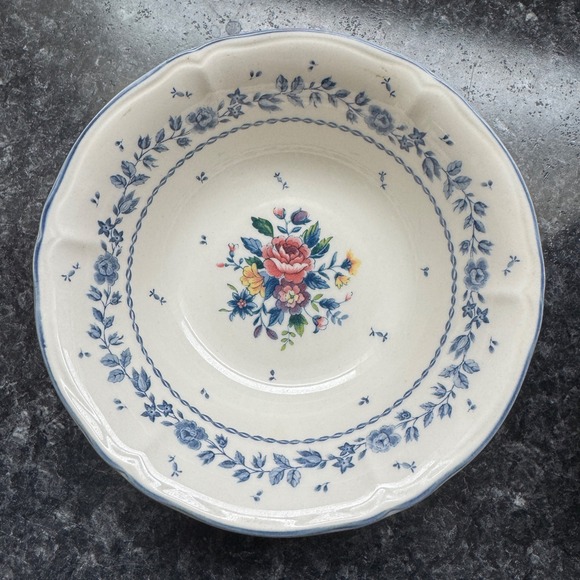 Table Mates Other - Table‎ Mates Malaysia Floral Bowl Set Cream Blue Rose Pattern